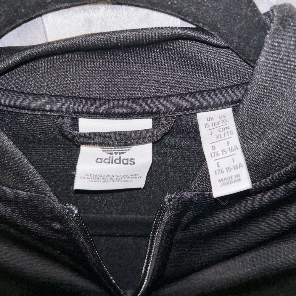 Adidas Black Zip-Up Jacket Kids size XL (15y-16y) - Picture 3 of 3